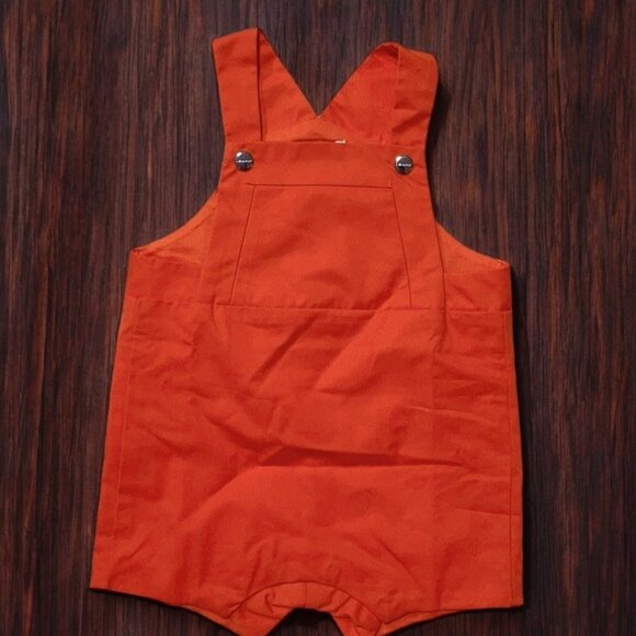 NWT Jacadi Orange 100% organic Cotton Overalls Bodysuits